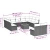 Loungegrupp med dynor 12 delar svart konstrotting vidaXL – miniatyr 10