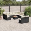 Loungegrupp med dynor 12 delar svart konstrotting vidaXL – miniatyr 1