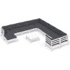 Loungegrupp med dynor 12 delar vit massiv furu vidaXL – miniatyr 2