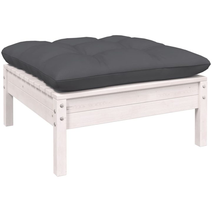 Loungegrupp med dynor 12 delar vit massiv furu vidaXL – bild 4