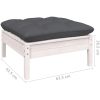 Loungegrupp med dynor 12 delar vit massiv furu vidaXL – miniatyr 7
