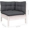 Loungegrupp med dynor 12 delar vit massiv furu vidaXL – miniatyr 8