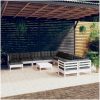 Loungegrupp med dynor 12 delar vit massiv furu vidaXL – miniatyr 1