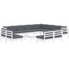 Loungegrupp med dynor 13 delar vit massiv furu vidaXL – miniatyr 3