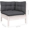 Loungegrupp med dynor 13 delar vit massiv furu vidaXL – miniatyr 8