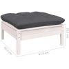 Loungegrupp med dynor 13 delar vit massiv furu vidaXL – miniatyr 9