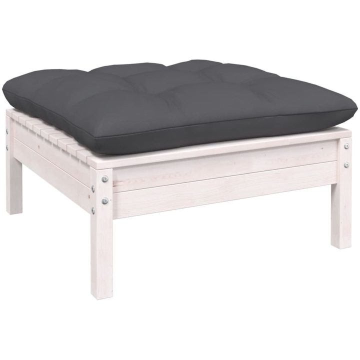 Loungegrupp med dynor 14 delar vit massiv furu vidaXL – bild 6