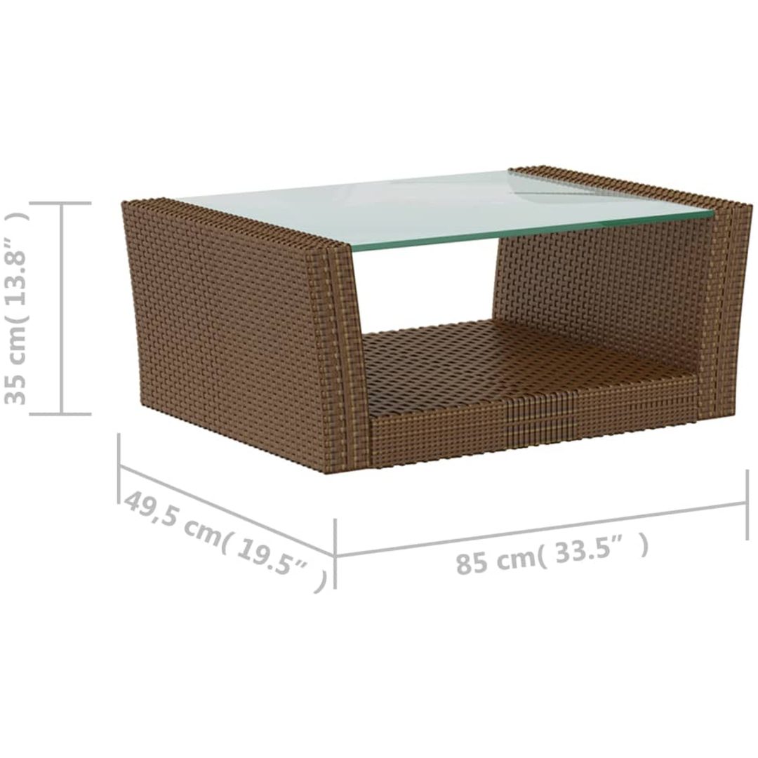 Loungegrupp med dynor 16 delar konstrotting brun vidaXL – bild 11