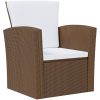 Loungegrupp med dynor 16 delar konstrotting brun vidaXL – miniatyr 3