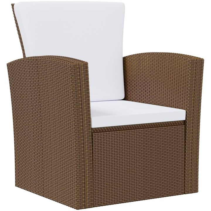 Loungegrupp med dynor 16 delar konstrotting brun vidaXL – bild 3