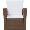 Loungegrupp med dynor 16 delar konstrotting brun vidaXL – miniatyr 4