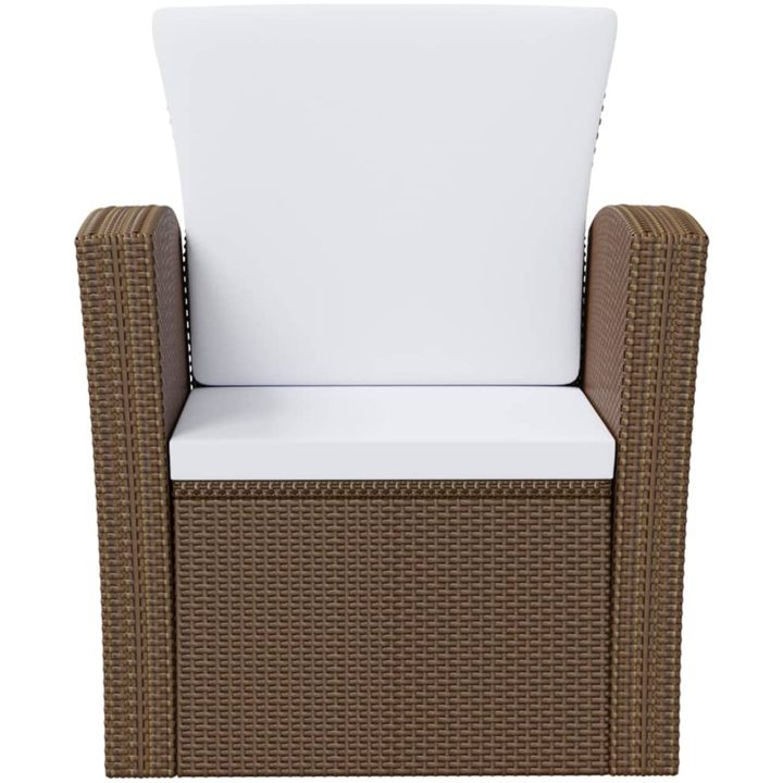 Loungegrupp med dynor 16 delar konstrotting brun vidaXL – bild 4