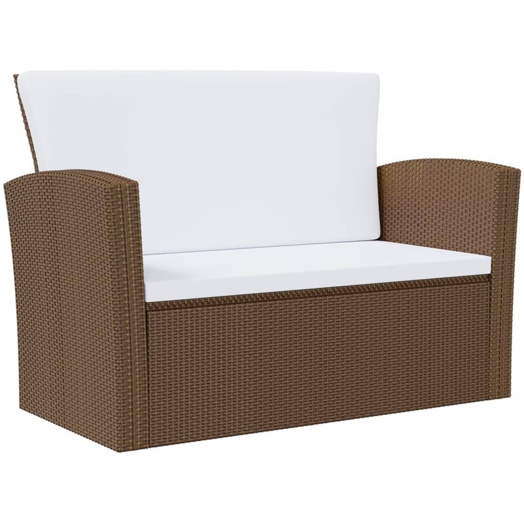 Loungegrupp med dynor 16 delar konstrotting brun vidaXL – bild 5