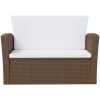 Loungegrupp med dynor 16 delar konstrotting brun vidaXL – miniatyr 6