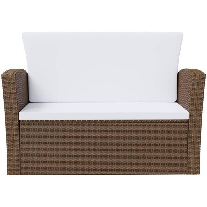 Loungegrupp med dynor 16 delar konstrotting brun vidaXL – bild 6