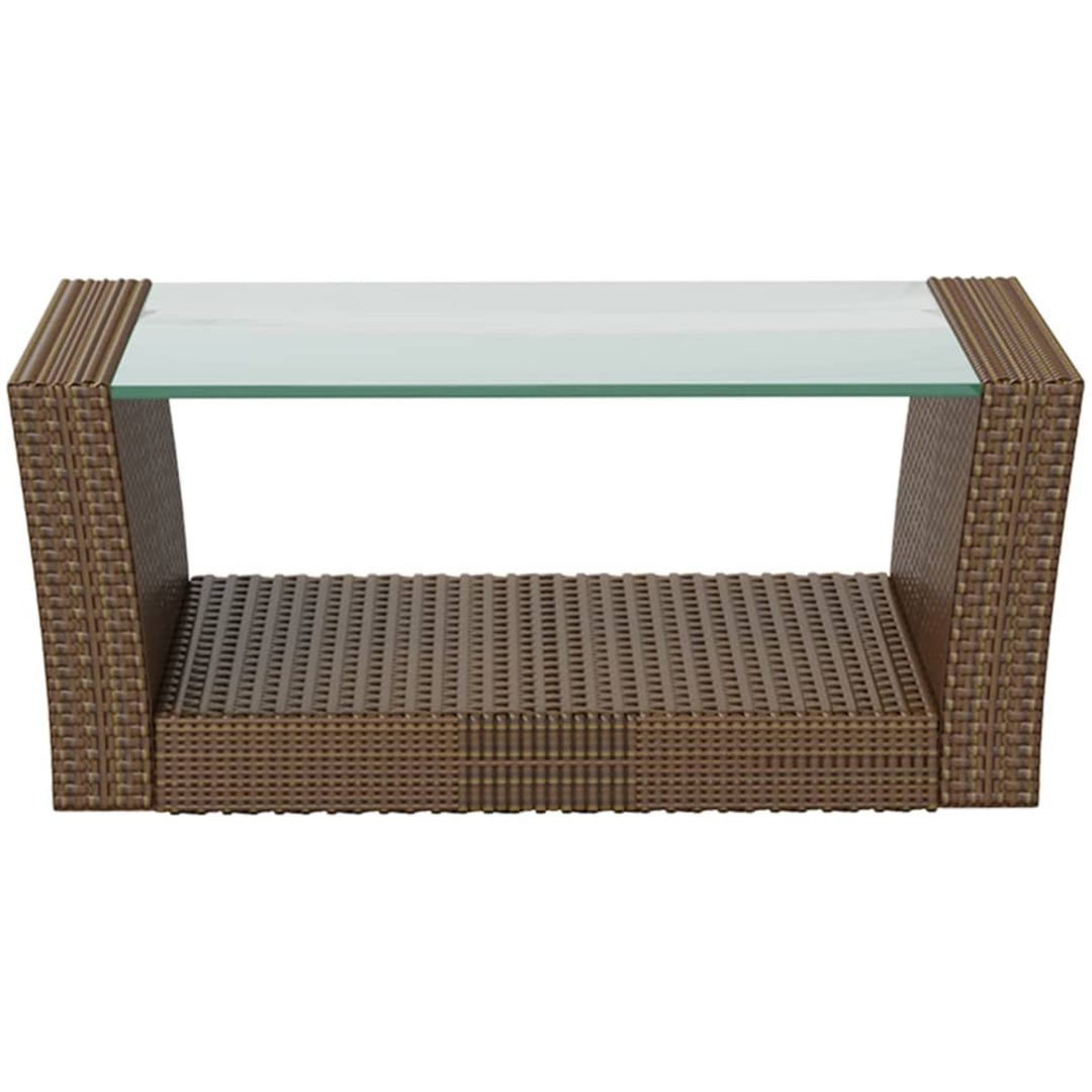 Loungegrupp med dynor 16 delar konstrotting brun vidaXL – bild 8