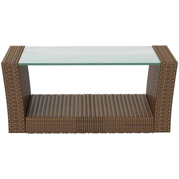 Loungegrupp med dynor 16 delar konstrotting brun vidaXL – bild 8