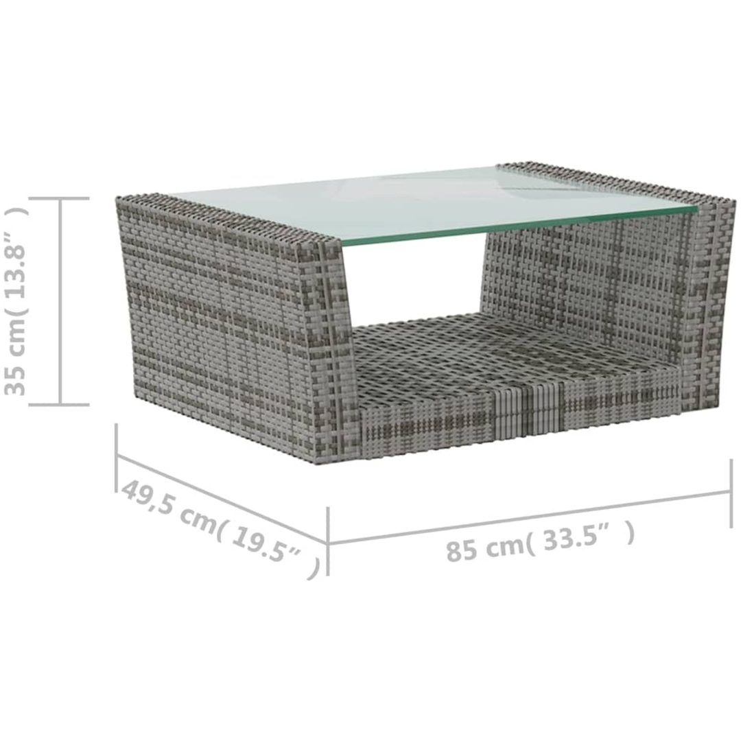 Loungegrupp med dynor 16 delar konstrotting grå vidaXL – bild 11