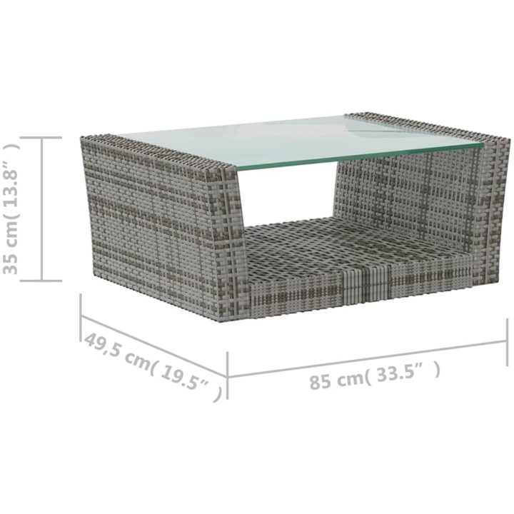Loungegrupp med dynor 16 delar konstrotting grå vidaXL – bild 11