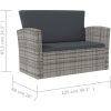 Loungegrupp med dynor 16 delar konstrotting grå vidaXL – miniatyr 10