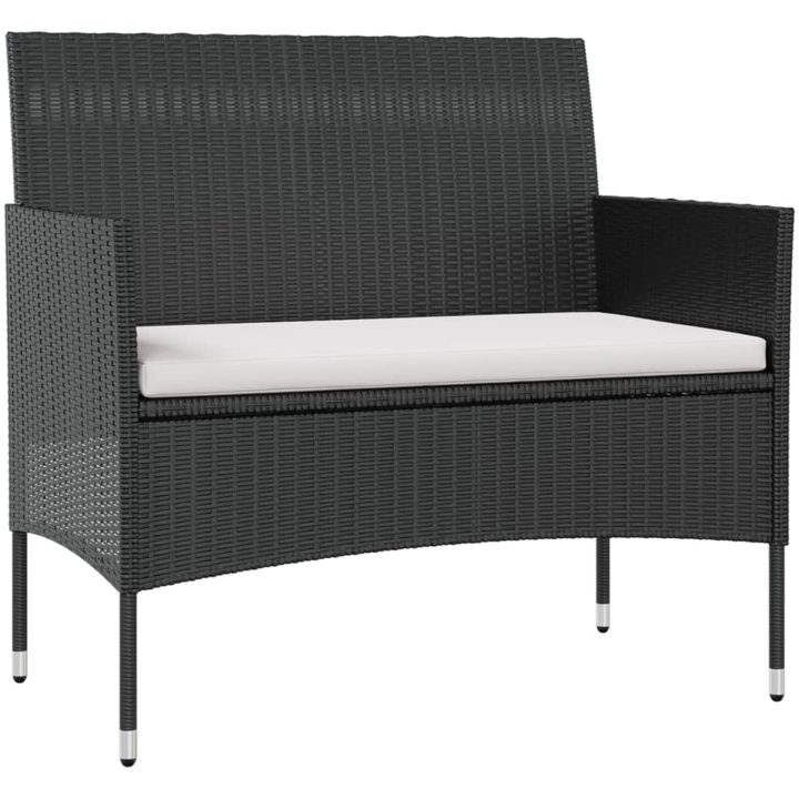 Loungegrupp med dynor 16 delar konstrotting svart vidaXL – bild 3