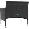Loungegrupp med dynor 16 delar konstrotting svart vidaXL – miniatyr 5