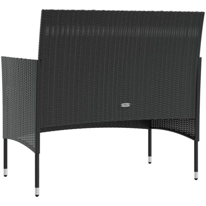 Loungegrupp med dynor 16 delar konstrotting svart vidaXL – bild 5