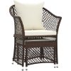 Loungegrupp med dynor 2 delar brun konstrotting vidaXL – miniatyr 3
