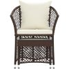Loungegrupp med dynor 2 delar brun konstrotting vidaXL – miniatyr 4