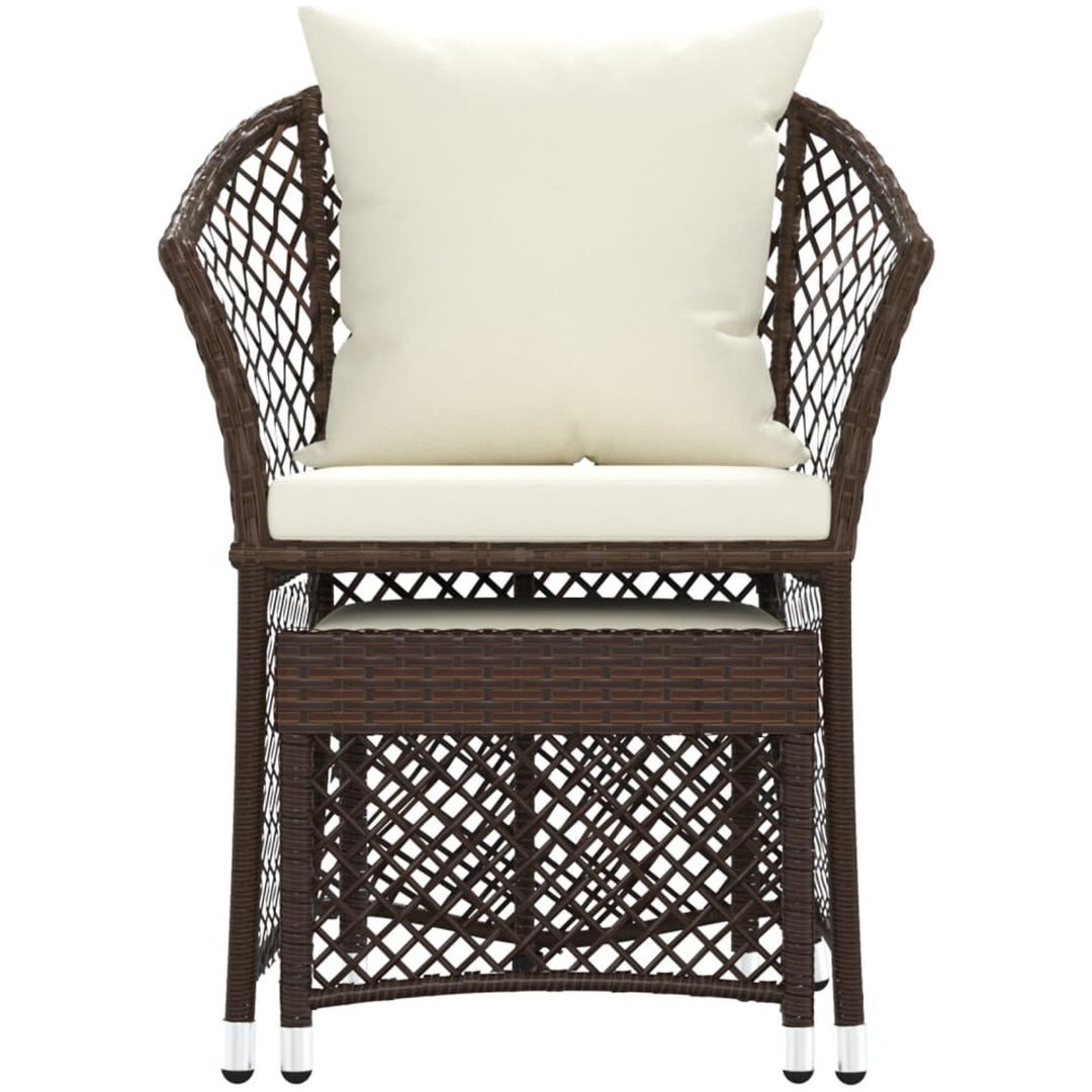 Loungegrupp med dynor 2 delar brun konstrotting vidaXL – bild 4