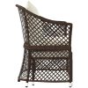 Loungegrupp med dynor 2 delar brun konstrotting vidaXL – miniatyr 5