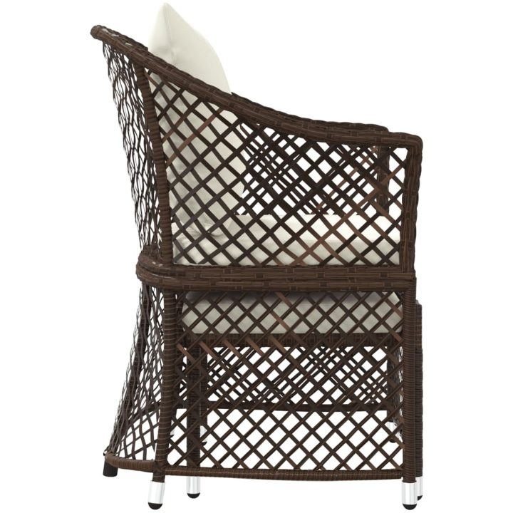 Loungegrupp med dynor 2 delar brun konstrotting vidaXL – bild 5