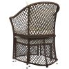 Loungegrupp med dynor 2 delar brun konstrotting vidaXL – miniatyr 6