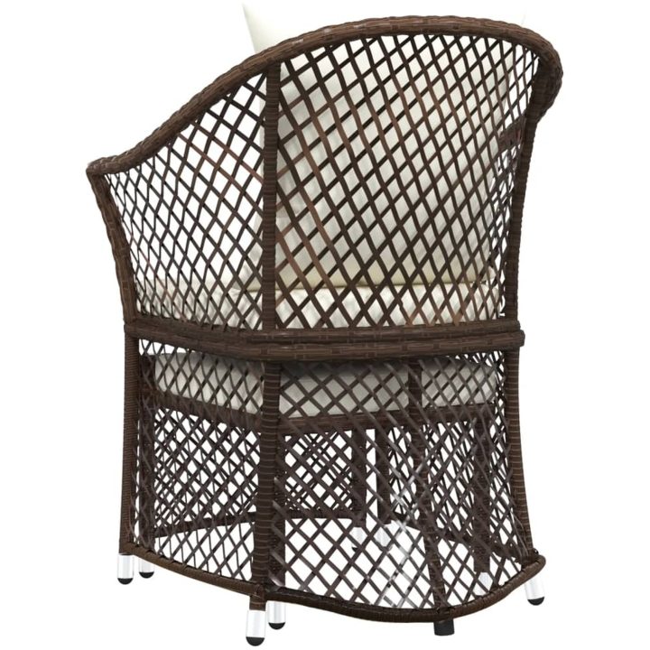 Loungegrupp med dynor 2 delar brun konstrotting vidaXL – bild 6
