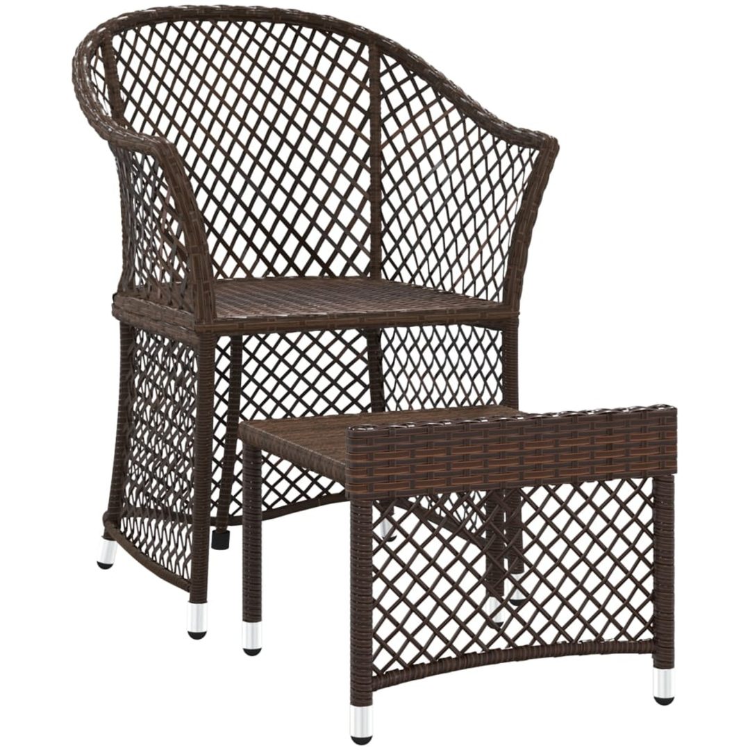 Loungegrupp med dynor 2 delar brun konstrotting vidaXL – bild 7