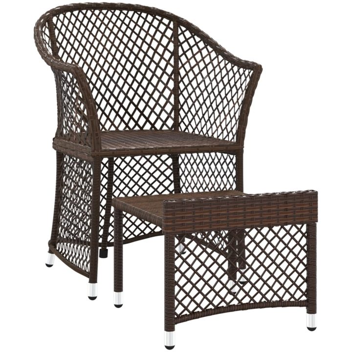 Loungegrupp med dynor 2 delar brun konstrotting vidaXL – bild 7