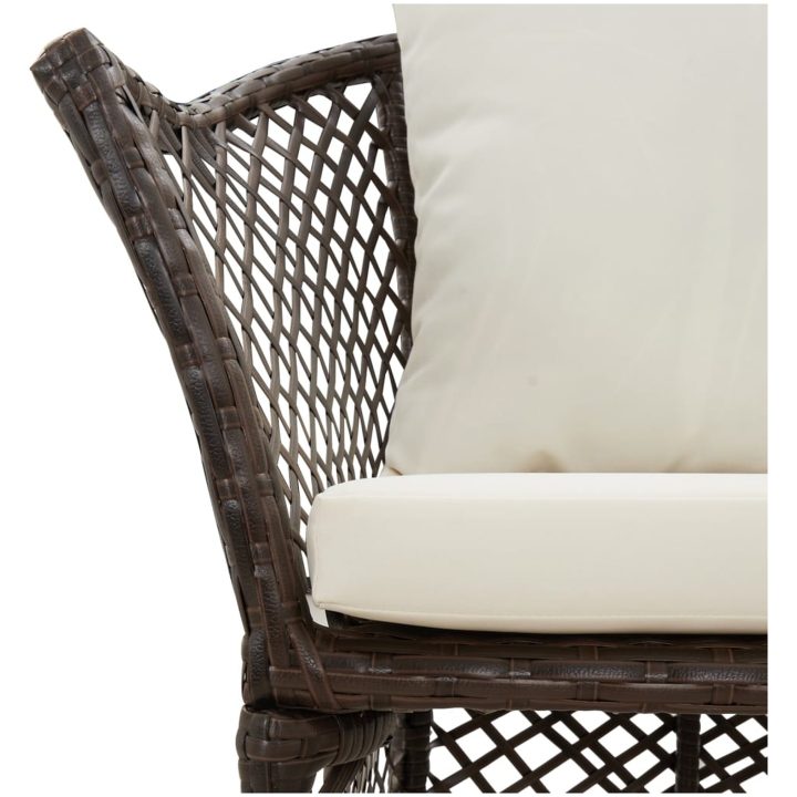 Loungegrupp med dynor 2 delar brun konstrotting vidaXL – bild 8