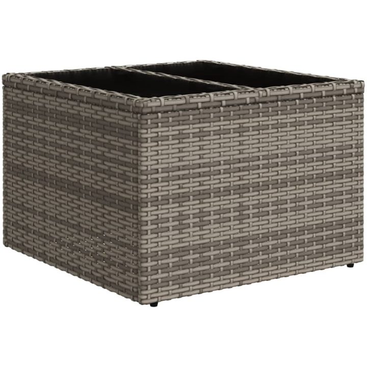 Loungegrupp med dynor 2 delar grå konstrotting glas vidaXL – bild 4