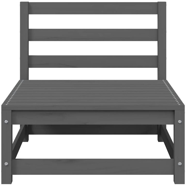 Loungegrupp med dynor 2 delar grå massiv furu vidaXL – bild 3