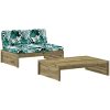 Loungegrupp med dynor 2 delar impregnerad furu vidaXL – miniatyr 2