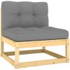 Loungegrupp med dynor 2 delar massiv furu vidaXL – miniatyr 2