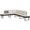 Loungegrupp med dynor 2 delar svart konstrotting glas vidaXL – miniatyr 3