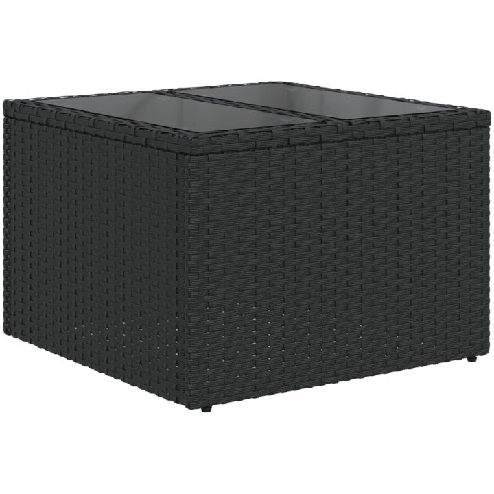Loungegrupp med dynor 2 delar svart konstrotting glas vidaXL – bild 4
