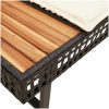Loungegrupp med dynor 2 delar svart konstrotting glas vidaXL – miniatyr 6