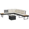 Loungegrupp med dynor 2 delar svart konstrotting glas vidaXL – miniatyr 1