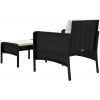 Loungegrupp med dynor 2 delar svart konstrotting vidaXL – miniatyr 6
