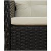 Loungegrupp med dynor 2 delar svart konstrotting vidaXL – miniatyr 7