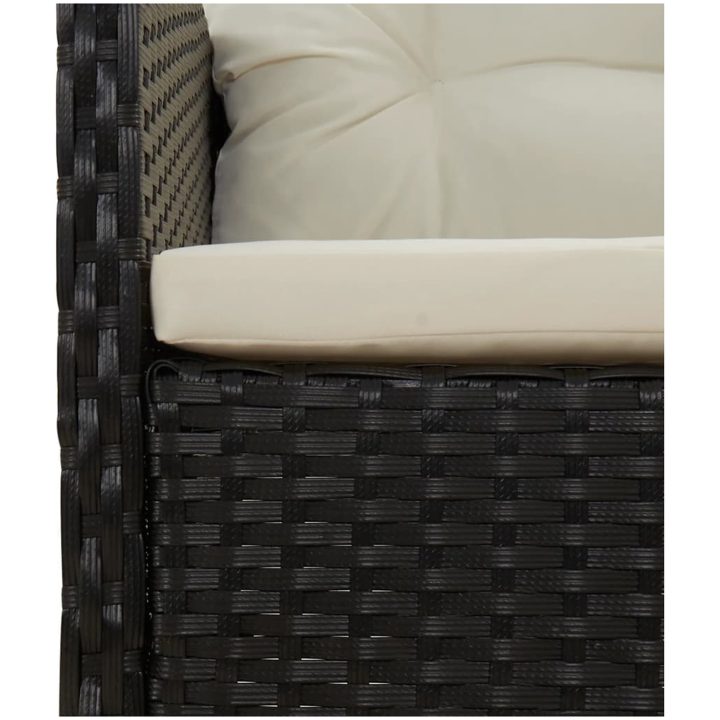 Loungegrupp med dynor 2 delar svart konstrotting vidaXL – bild 7