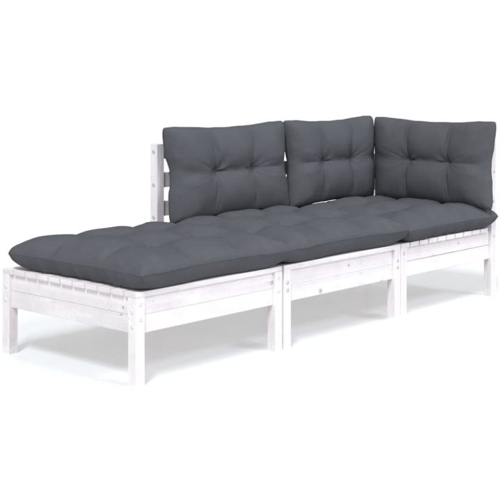 Loungegrupp med dynor 3 delar massiv furu vidaXL – bild 2