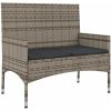 Loungegrupp med dynor 4 delar konstrotting grå vidaXL – miniatyr 10